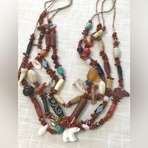 Santo Domingo Amazing 4 strand Fetish Coral Turquoise Necklace